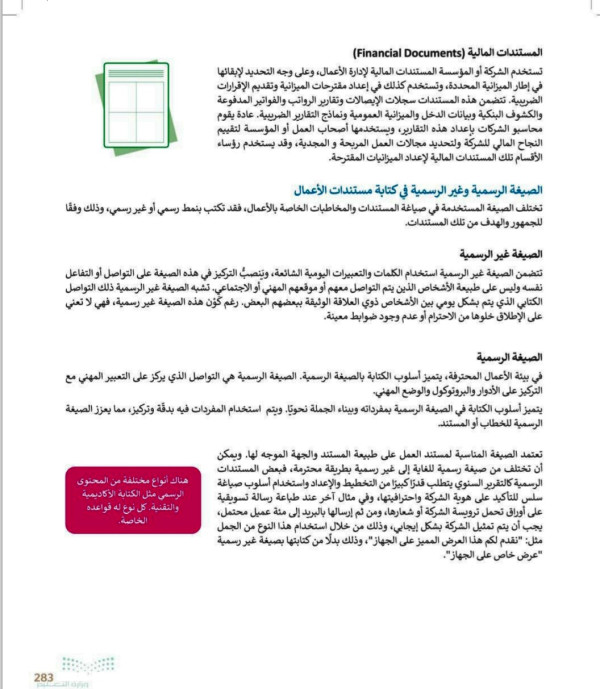 شرح درس درس الكتابة في مستندات الأعمال أول ثانوي مسارات ف 3  تقنية رقمية اول ثانوي