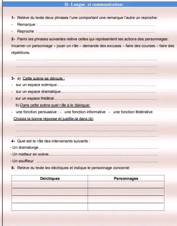 الفرض الثاني الدورة الثانية مادة الفرنسية السنة الثانية إعدادي