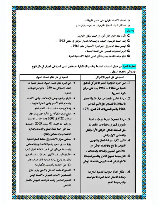 التحولات الاقتصادية الكبرى 2 ثانوي