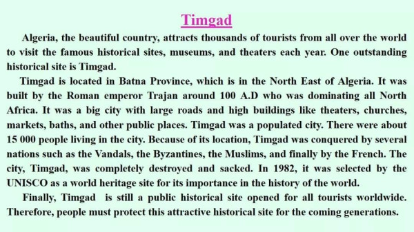 تعبير عن تيمقاد بالانجليزية تعبير عن وصف تيمقاد بالفرنسية تعيشوا السنة الثالثة متوسط