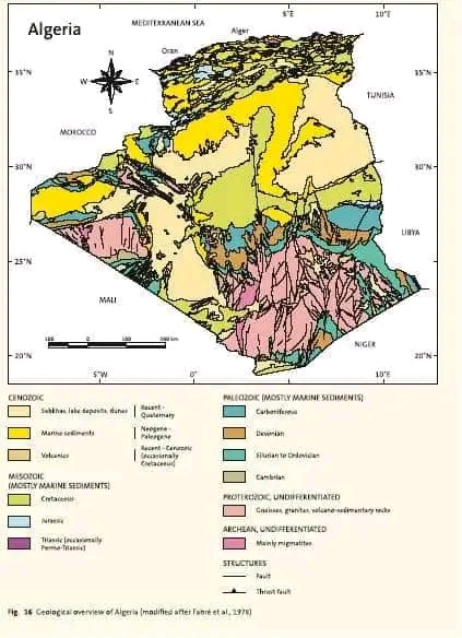 بحث عن جيولوجية الجزائر أهميّة موقع الجزائر