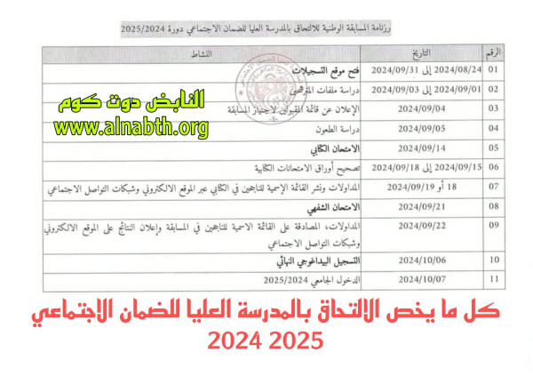 كل ما يخص الالتحاق بالمدرسة العليا للضمان الاجتماعي 2024 2025