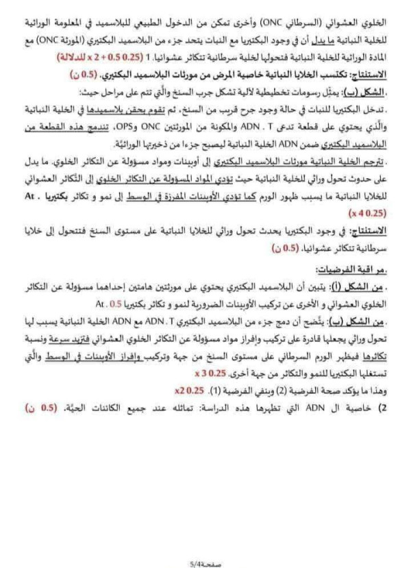 نماذج فروض  علوم طبيعية السنة الثانية ثانوي الفصل الثاني علوم تجريبية مع التصحيح