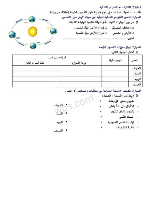 نموذج امتحان تقييم المكتسبات السنة الخامسة في مادة التربية العلمية البعد الفيزيائي نماذج امتحان تقييم المكتسبات